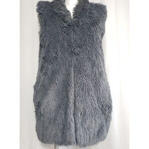 Angie Long gray cozy furry vest